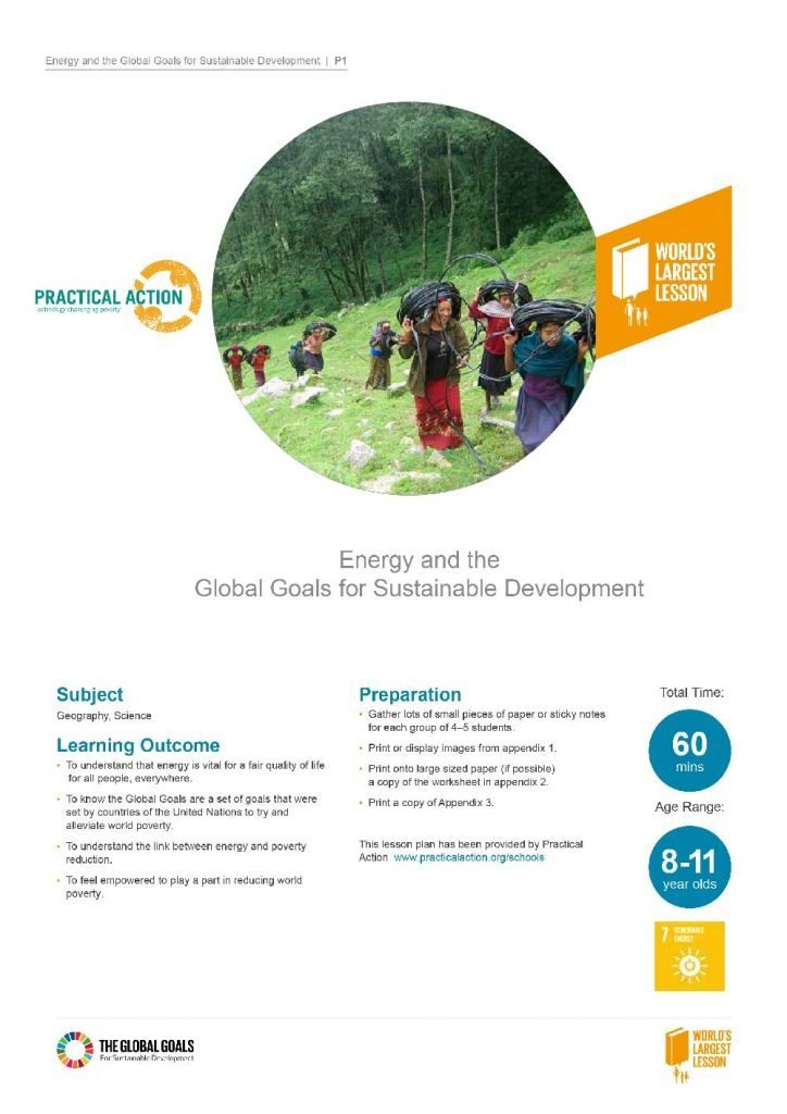 Energy and the Global Goals for Sustainable Development