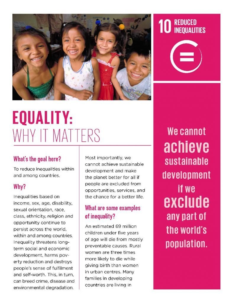 EQUALITY: WHY IT MATTERS