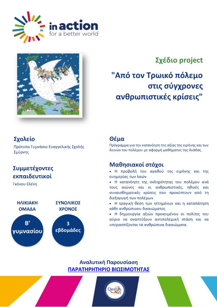 Σχέδιο project - Από τον Τρωικό πόλεμο στις σύγχρονες ανθρωπιστικές κρίσεις
