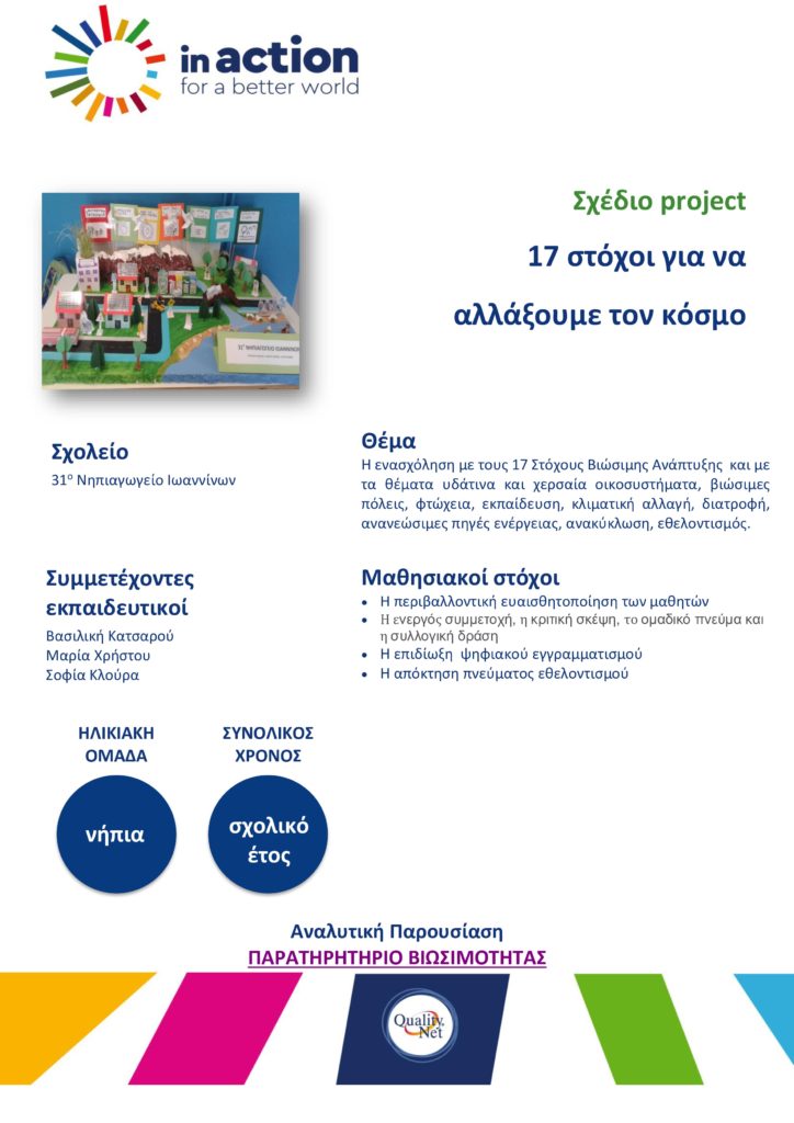Σχέδιο project - 17 στόχοι για να αλλάξουμε τον κόσμο